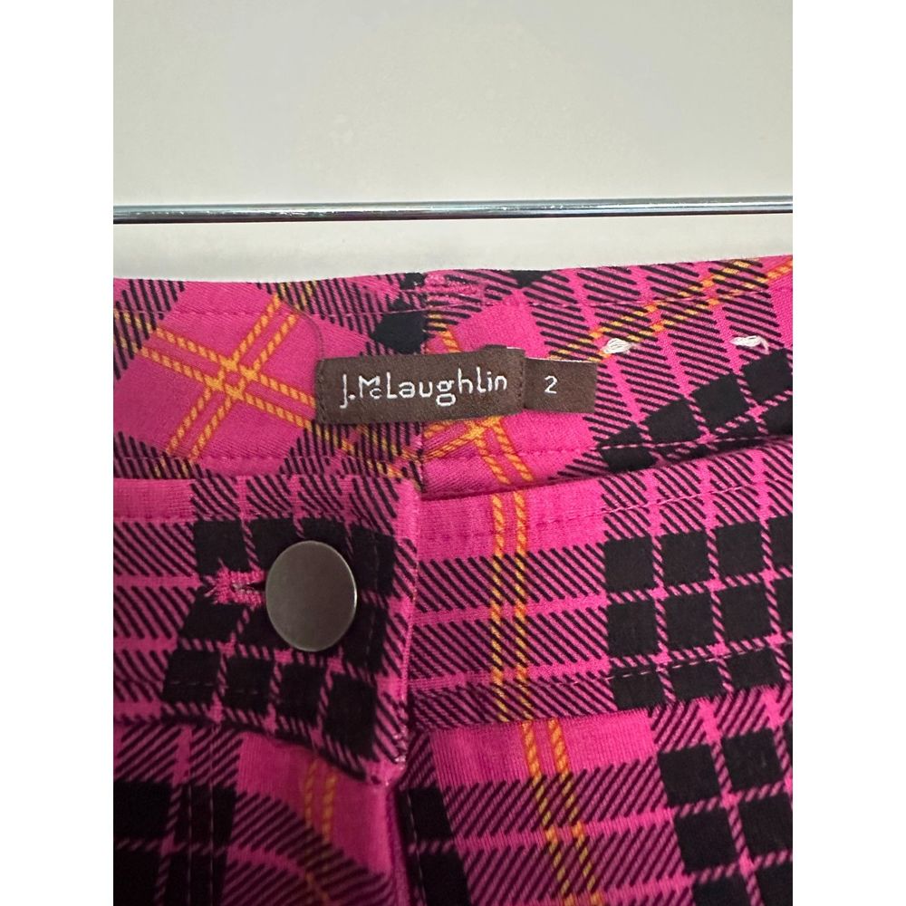 J. McLaughlin Becca Pink Plaid Pant Leggings, Size 2 - Picture 5 of 5